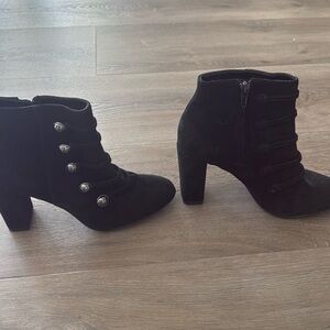 Black suede booties
